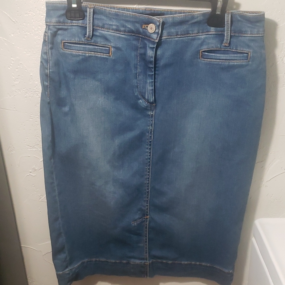 Talbots Classic Blue Denim Pencil Skirt